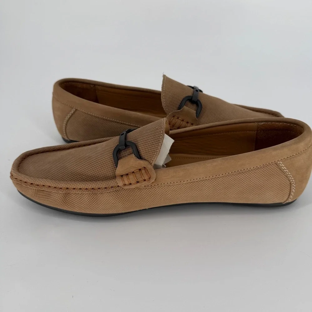 Alan Payne Mens Tan Como Perforated Suede Driving Loafers Bit Detail 11.5 10308